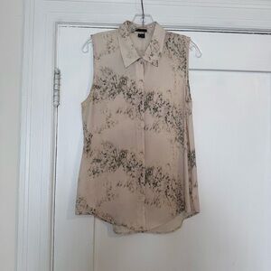 Theory Earhart Watercolor Floral Silk Top